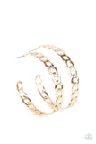 Paparazzi Climate CHAINge - Gold Hoop Earring - The Jewelry Box Collection 