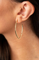 Paparazzi Point-Blank Beautiful - Gold Hoop Earring - The Jewelry Box Collection 