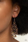 Paparazzi Chandelier Cameo - Copper Earring - The Jewelry Box Collection 
