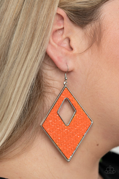 Paparazzi Earrings Woven Wanderer - Orange