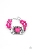 Paparazzi Sandstone Sweetheart - Pink Bracelet