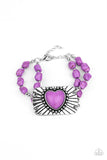 Paparazzi Sandstone Sweetheart - Purple Heart Bracelet