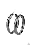 Paparazzi Check Out These Curves - Black Hoop Earring - The Jewelry Box Collection 