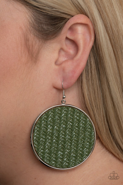 Paparazzi Earrings Wonderfully Woven - Green