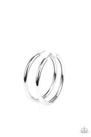 Paparazzi Curve Ball - Silver Hoop Earring