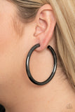 Paparazzi Curve Ball - Black Hoop Earrings