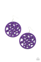 Paparazzi Wood Earrings Fresh Off The Vine - Purple