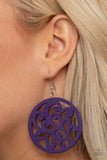 Paparazzi Wood Earrings Fresh Off The Vine - Purple