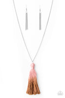 Paparazzi Totally Tasseled - Pink Tassel Macrame Necklace