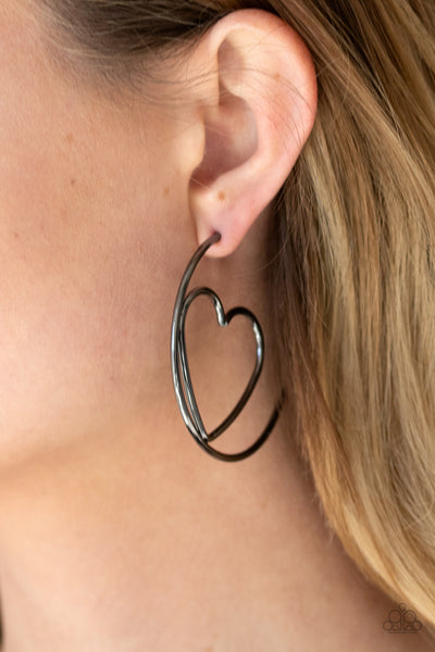 Paparazzi Earrings Love At First BRIGHT - Black
