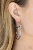 Paparazzi Hoop Earrings Love At First BRIGHT - Silver