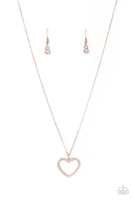 Paparazzi Necklace GLOW by Heart - Rose Gold