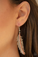 Paparazzi Fearless Flock - Orange Earring