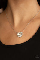 Paparazzi Necklace Out of the GLITTERY-ness of Your Heart - White