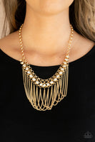 Paparazzi Flaunt Your Fringe - Gold Necklace