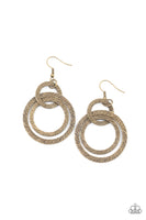 Paparazzi Distractingly Dizzy - Brass Earring