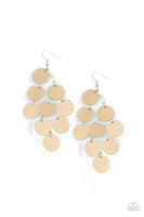 Paparazzi Sequin Seeker - Gold Sequin Earrings