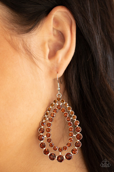 Paparazzi Earrings Glacial Glaze - Brown