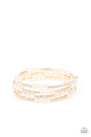 Paparazzi Hollywood Hospitality - Gold Pearl Coil Bracelet
