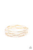 Paparazzi Hollywood Hospitality - Gold Pearl Coil Bracelet