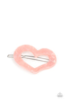 Paparazzi HEART Not to Love - Pink Hair Clip