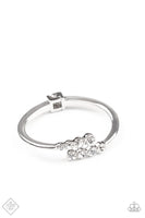 Paparazzi Bracelet Hinged Defying Dazzle - White