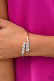 Paparazzi Bracelet Hinged Defying Dazzle - White