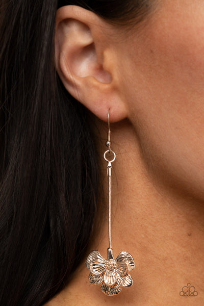 Paparazzi Opulently Orchid - Rose Gold Earring