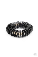 Paparazzi Caribbean Reefs - Black Wood Bracelet