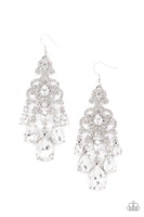 Paparazzi Queen Of All Things Sparkly - White Earring EMP Exclusive