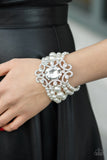 Paparazzi Rule The Room - White Pearl Bracelet EMP Exclusive