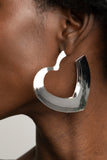 Paparazzi Heart-Racing Radiance - Silver Heart Hoop Earring