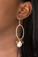 Paparazzi Golden Grotto - Brown Earring