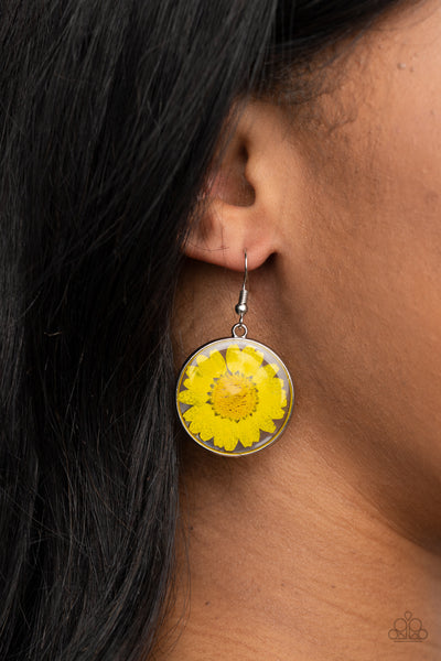 Paparazzi Forever Florals - Yellow Earrings