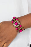 Paparazzi Island Adventure - Pink Wood Bracelet