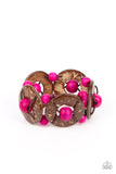 Paparazzi Island Adventure - Pink Wood Bracelet