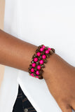 Paparazzi Tahiti Tourist - Pink Wood Bracelet