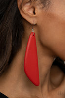 Paparazzi Scuba Dream - Red Wood Earring