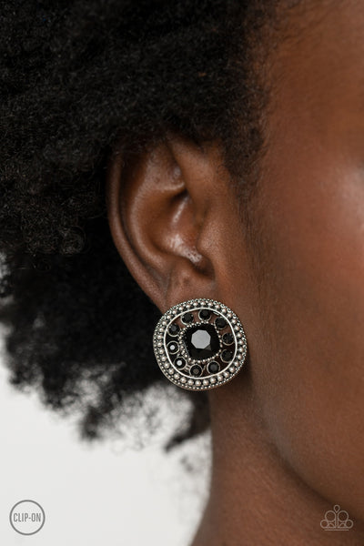 Paparazzi Dazzling Definition - Black Earrings