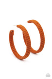 Paparazzi Suede Parade - Orange Hoop Earrings