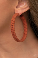 Paparazzi Suede Parade - Orange Hoop Earrings