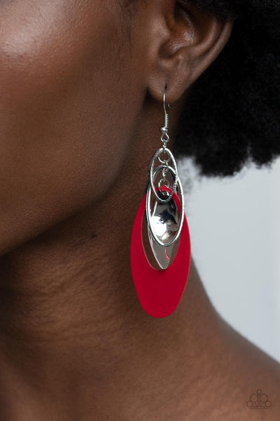 Paparazzi Ambitious Allure - Red Earring