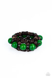 Paparazzi Tropical Temptations - Green Wood Bracelet