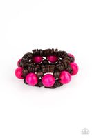 Paparazzi Tropical Temptations - Pink Wood Bracelet