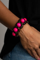 Paparazzi Tropical Temptations - Pink Wood Bracelet