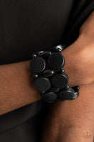 Paparazzi Beach Bravado - Black Wood Bracelet