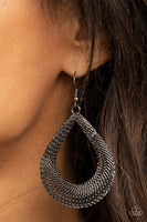 Paparazzi A Hot MESH - Black Earrings