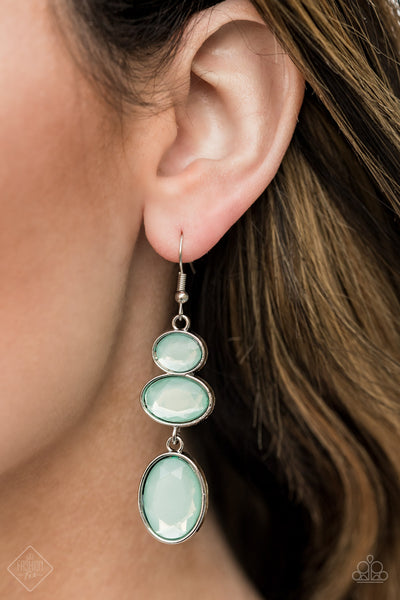 Paparazzi Tiers Of Tranquility Green Earrings