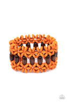 Paparazzi Bali Beach Retreat - Orange Wood Bracelet