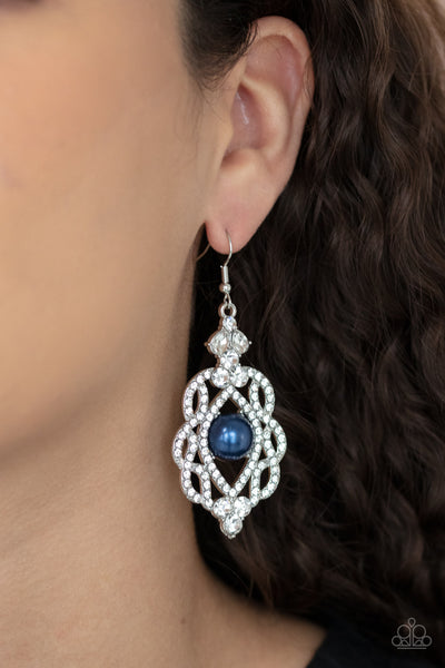 Paparazzi Rhinestone Renaissance - Blue Earring